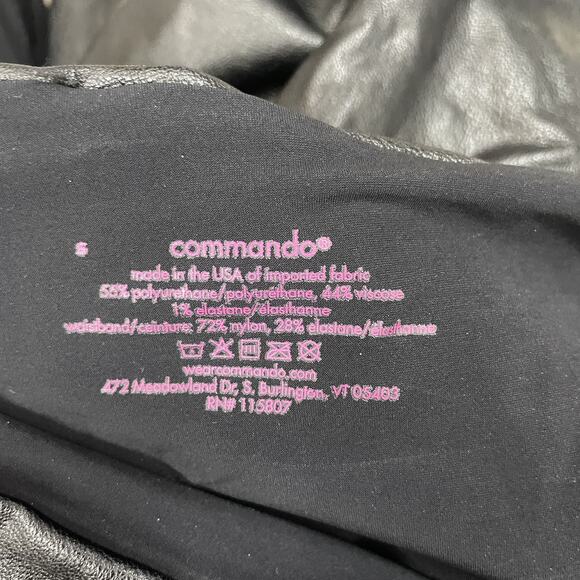 Commando Leggings Womens Small Black Faux Leather High Rise Stretch Pants USA - Picture 3 of 6